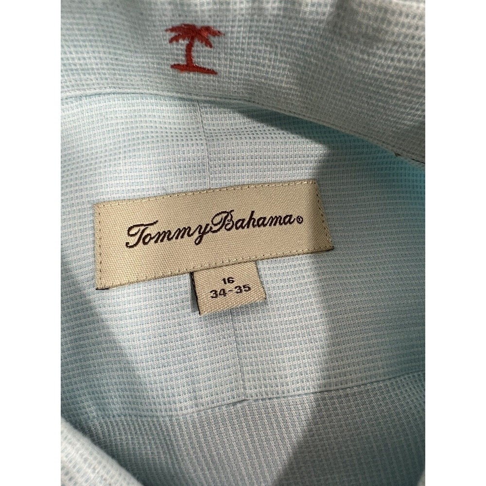 Island Dress Shirt Mens 16 Tommy Bahama Blue Long Sleeve Button Front Casual - Picture 8 of 12